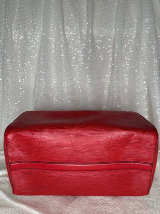 Louis Vuitton Speedy Epi Handbag in Red Epi Leather