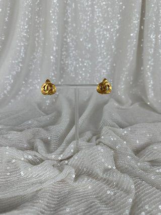 Vintage Chanel Mini Heart Clip On Earrings