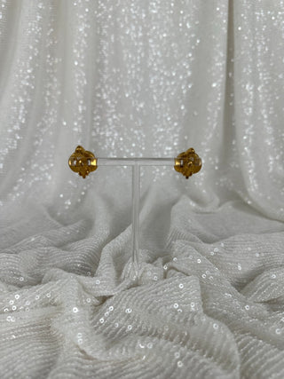 Vintage Chanel Mini Heart Clip On Earrings