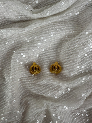 Vintage Chanel Mini Heart Clip On Earrings