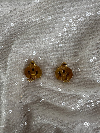 Vintage Chanel Mini Heart Clip On Earrings