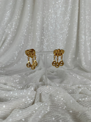 Vintage Chanel CC Dangling Clip On Earrings