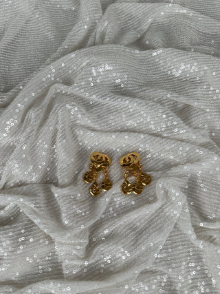 Vintage Chanel CC Dangling Clip On Earrings