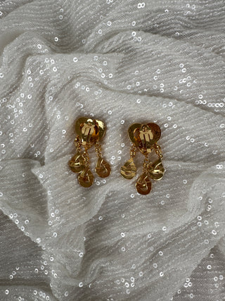 Vintage Chanel CC Dangling Clip On Earrings