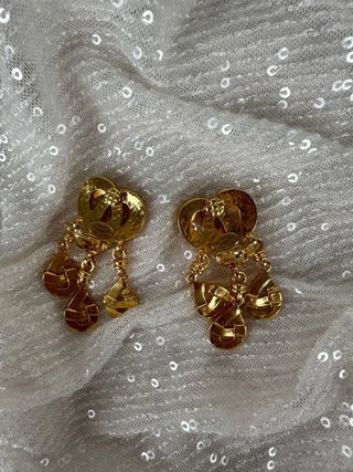 Vintage Chanel CC Dangling Clip On Earrings