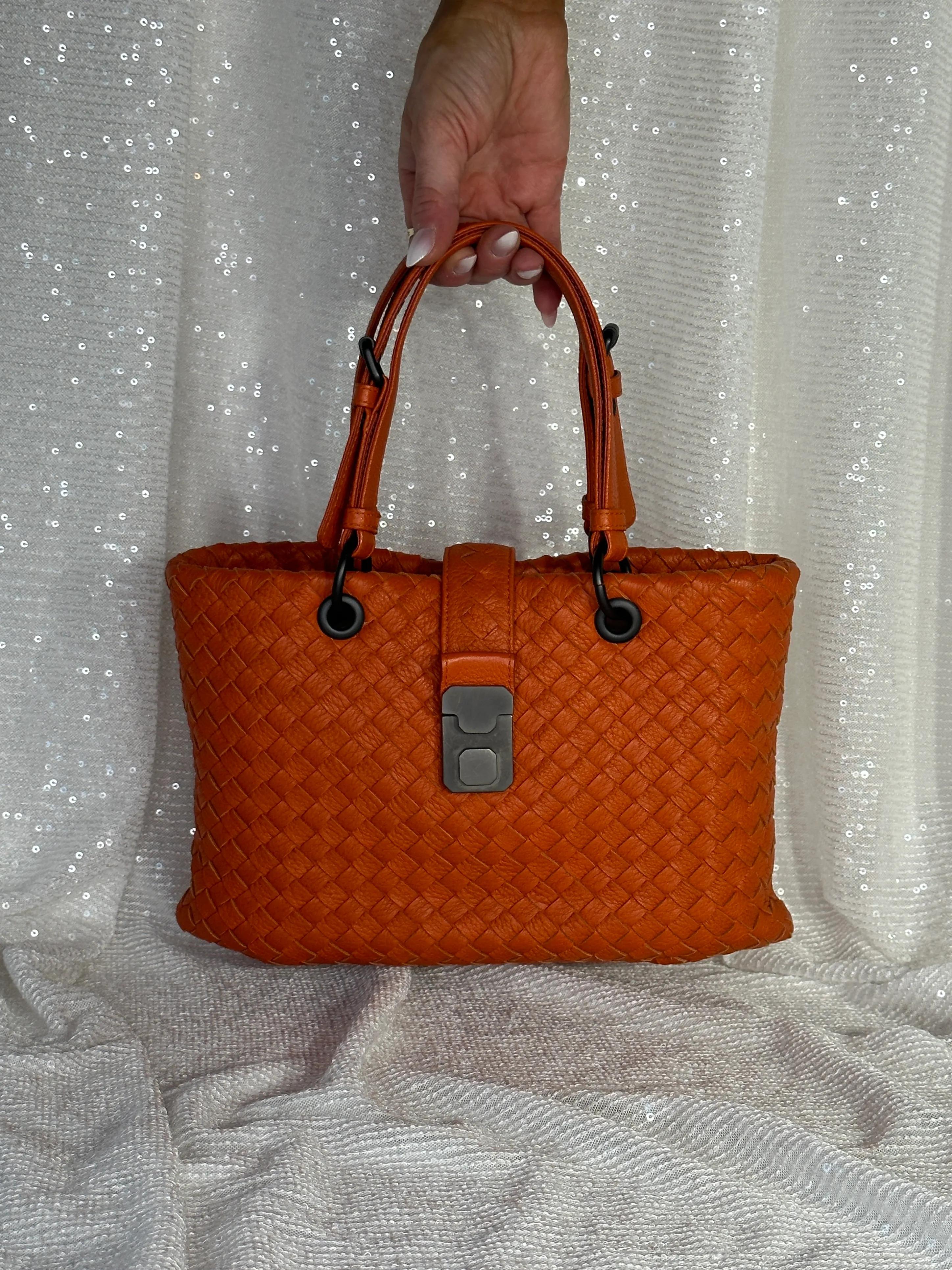 Orange Capri Tote Intrecciato Nappa 