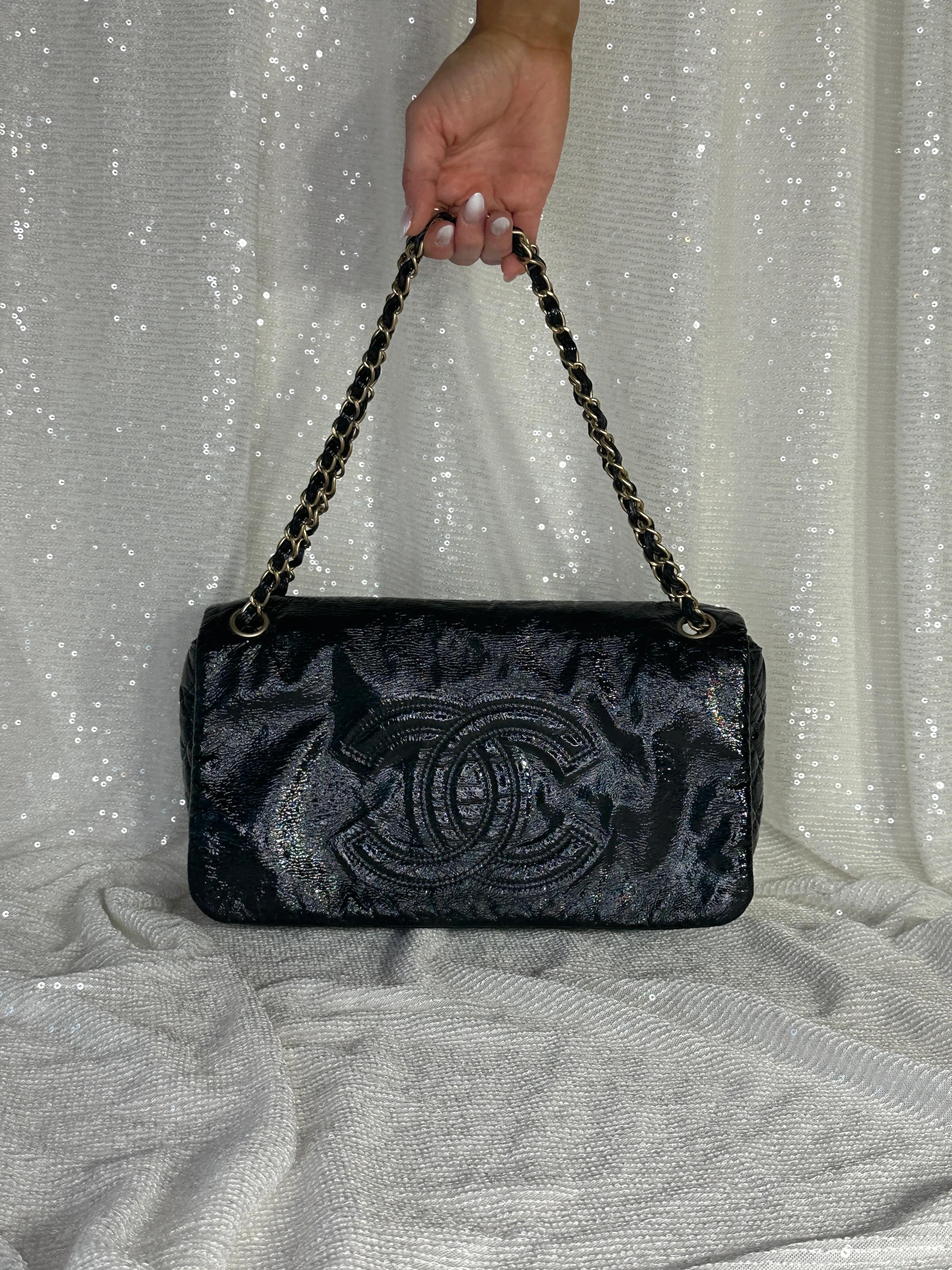 Chanel Vinyl Rock and Chain Medium Flap Bag