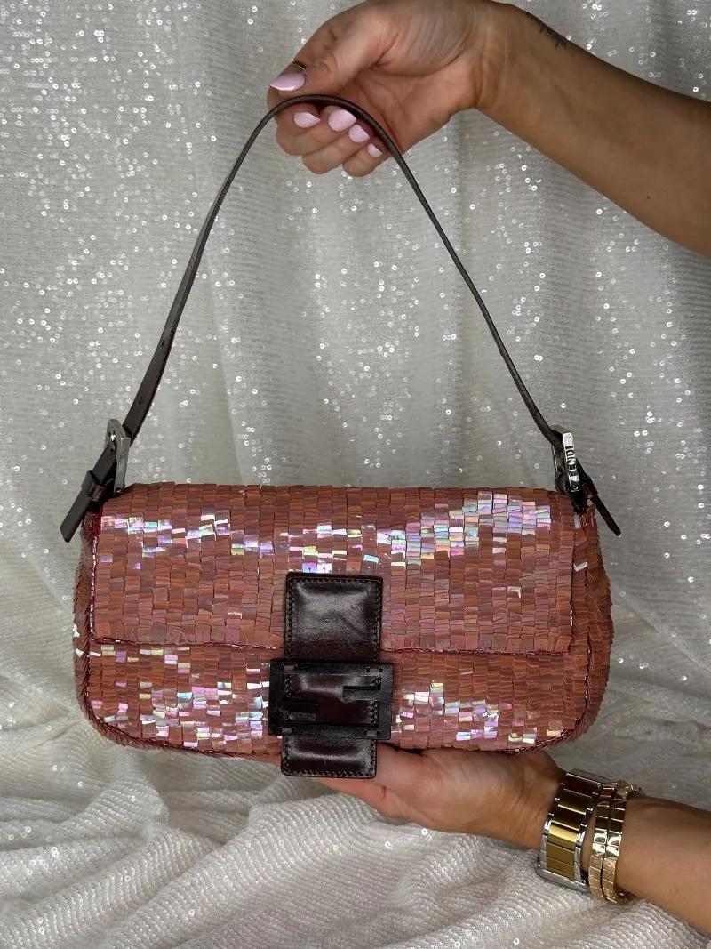 rare-fendi-pink-sequin-baguette-1