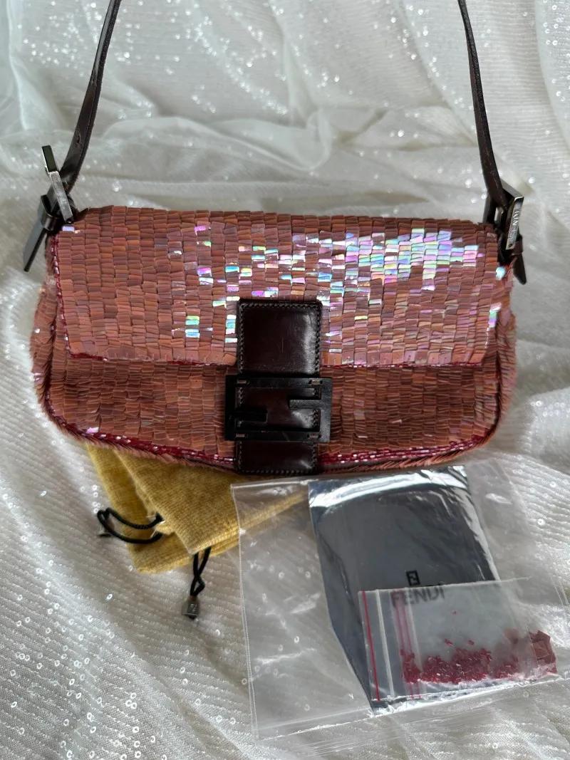 rare-fendi-pink-sequin-baguette-1