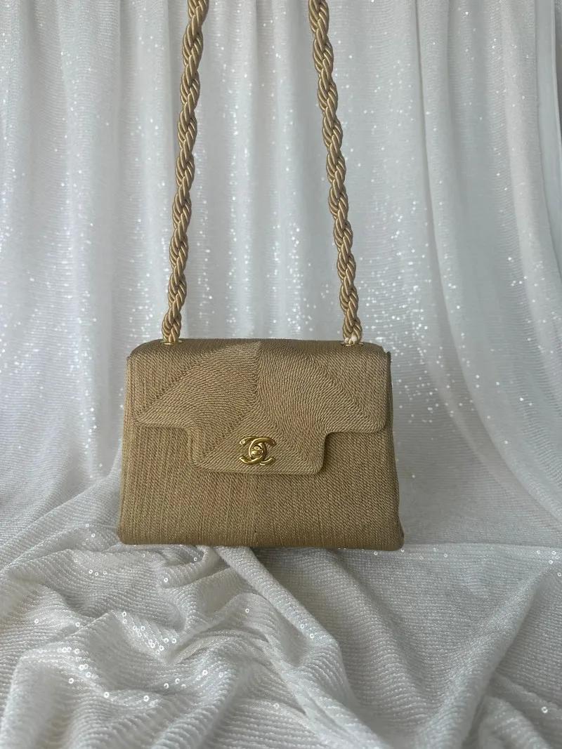 rare-vintage-chanel-beige-silk-rope-shoulder-bag