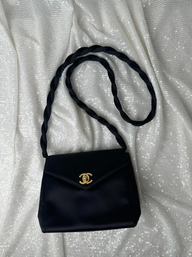 Rare Vintage Chanel Mini Satin Twist Shoulder Bag