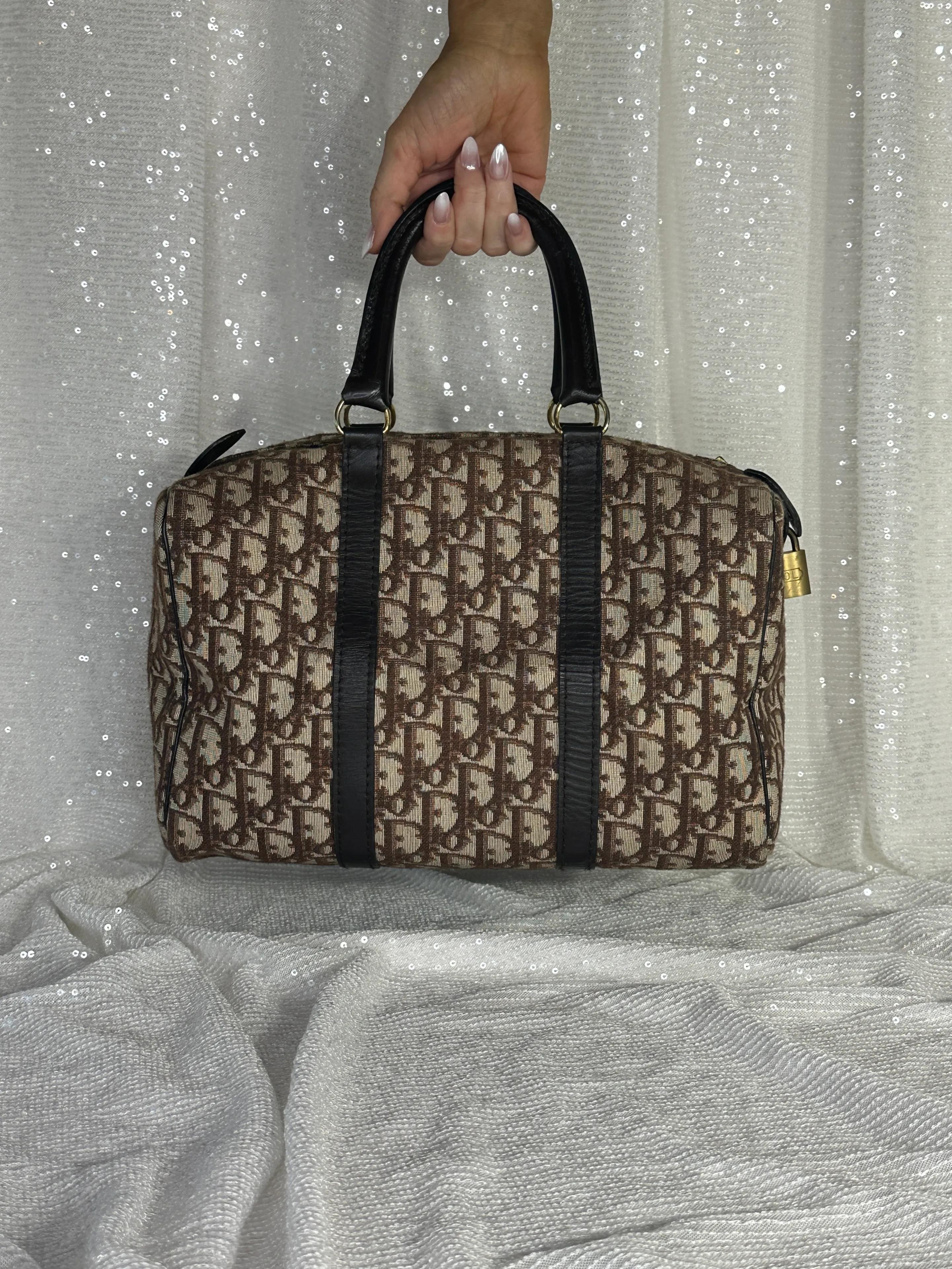 vintage-dior-brown-boston-bag