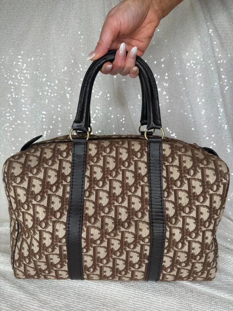 vintage-dior-brown-boston-bag