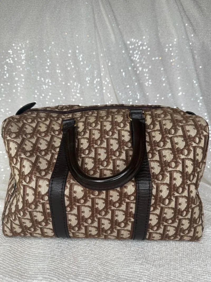 vintage-dior-brown-boston-bag