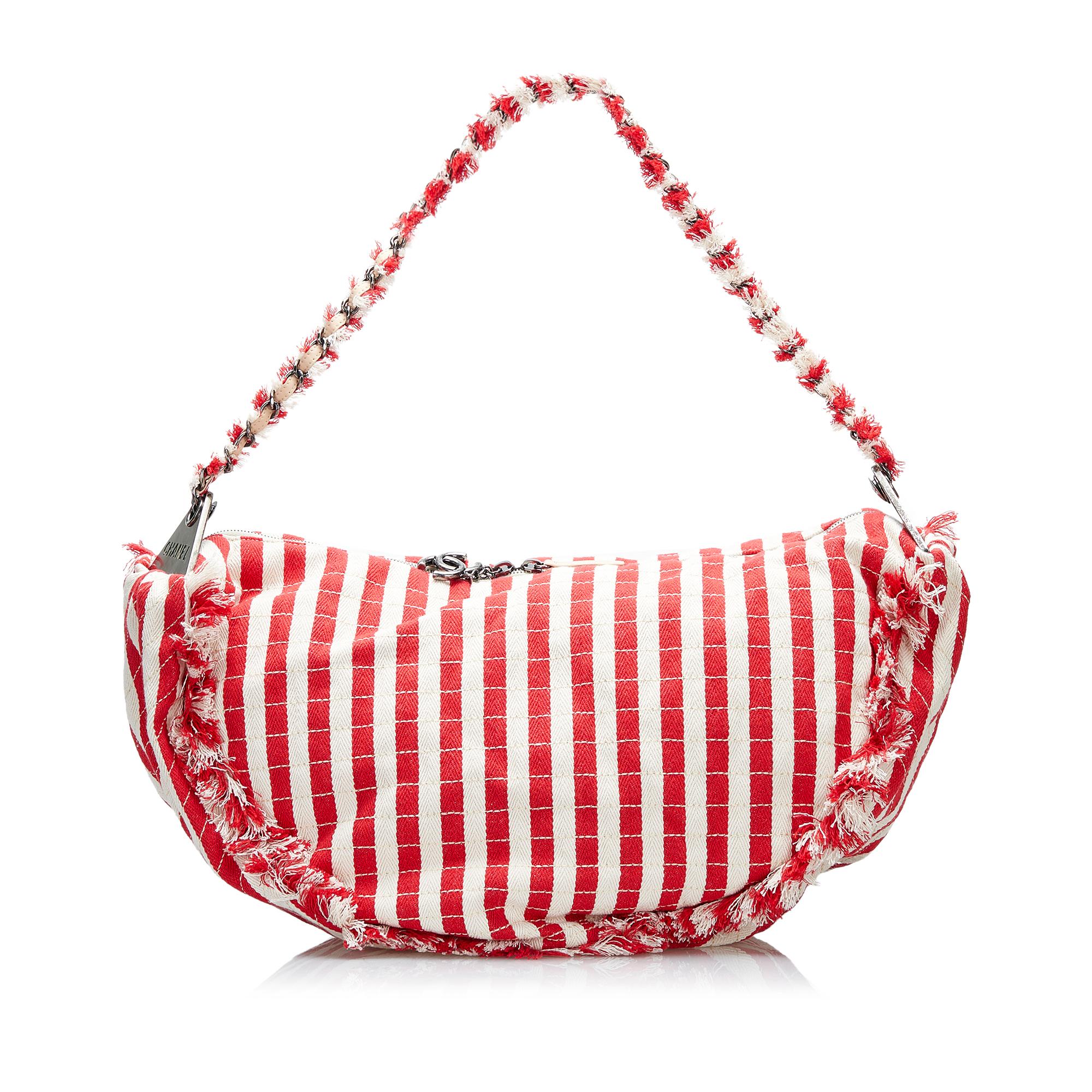 Halfmoon Striped Canvas Bag