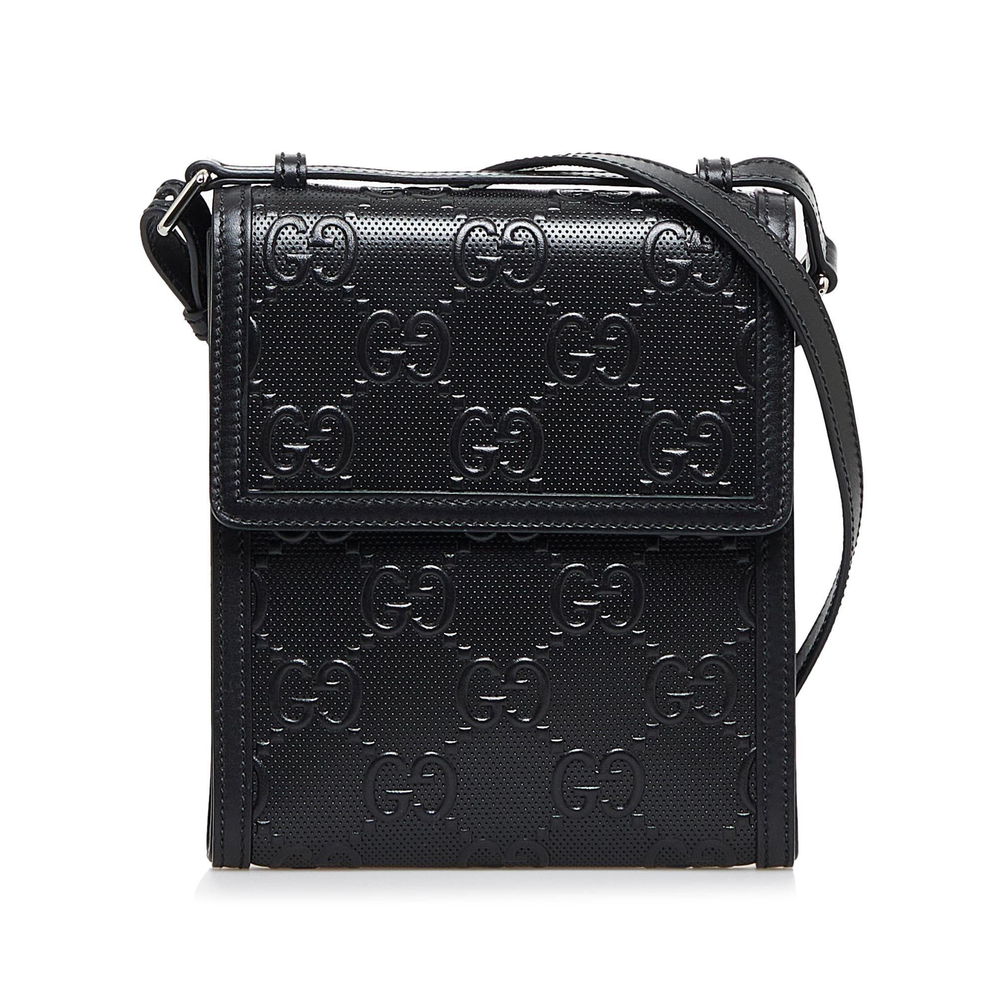 gg-embossed-perforated-messenger-bag