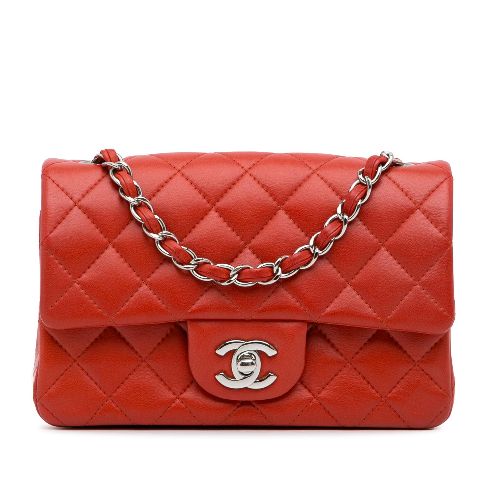 Mini Classic Lambskin Rectangular Single Flap