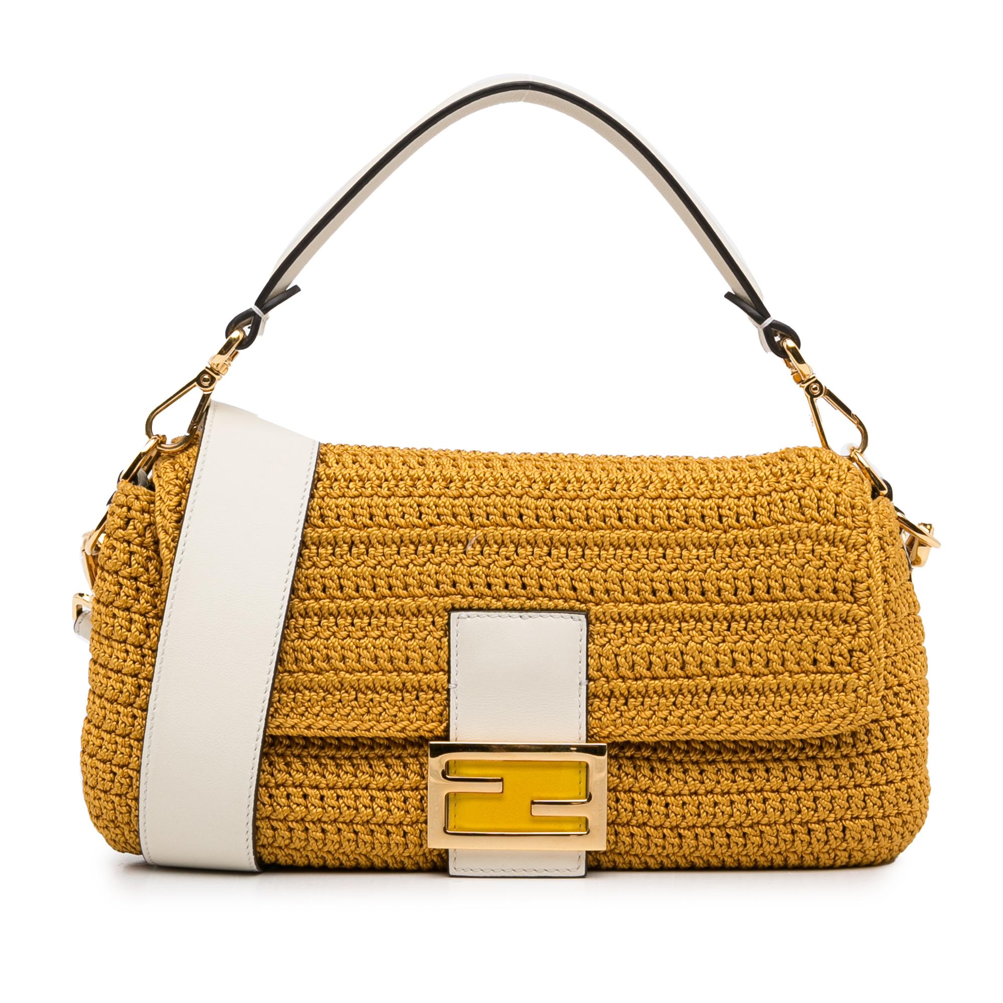 Crochet Raffia Baguette Satchel