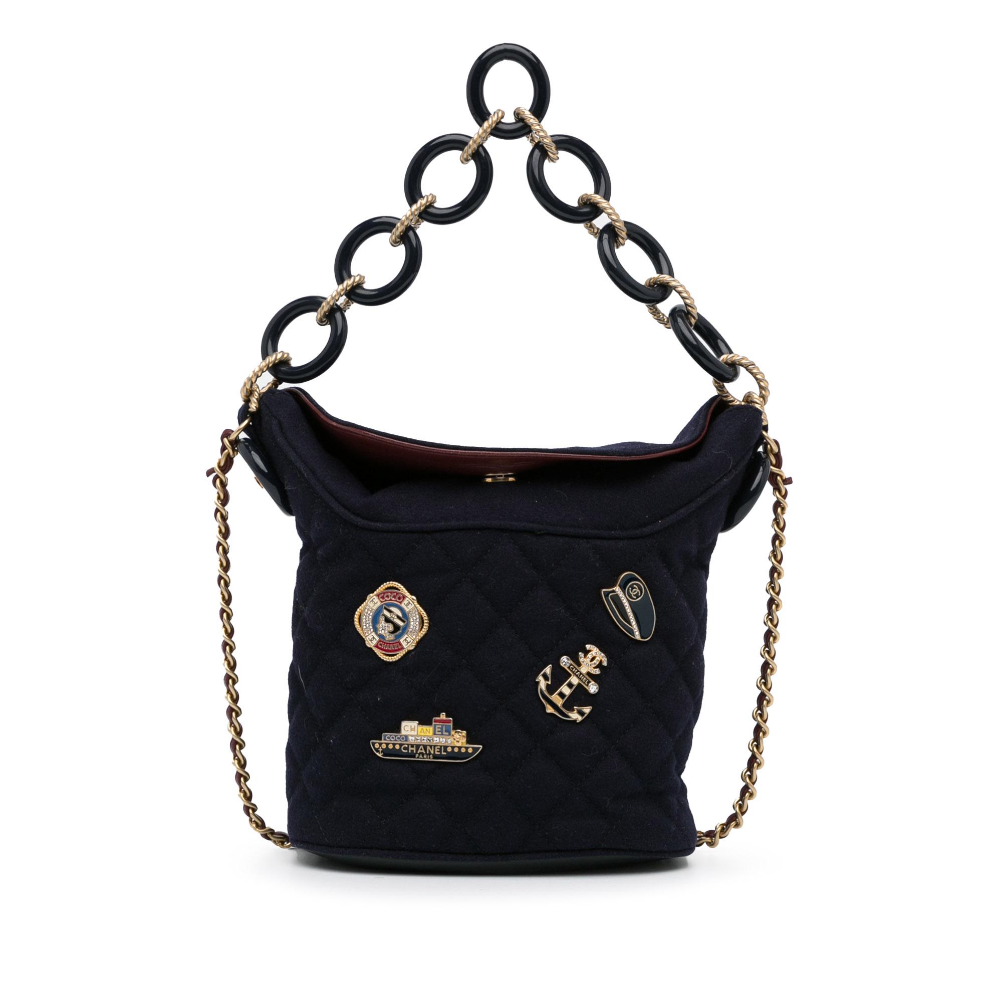 Paris-Hamburg Charms Wool Bucket Bag