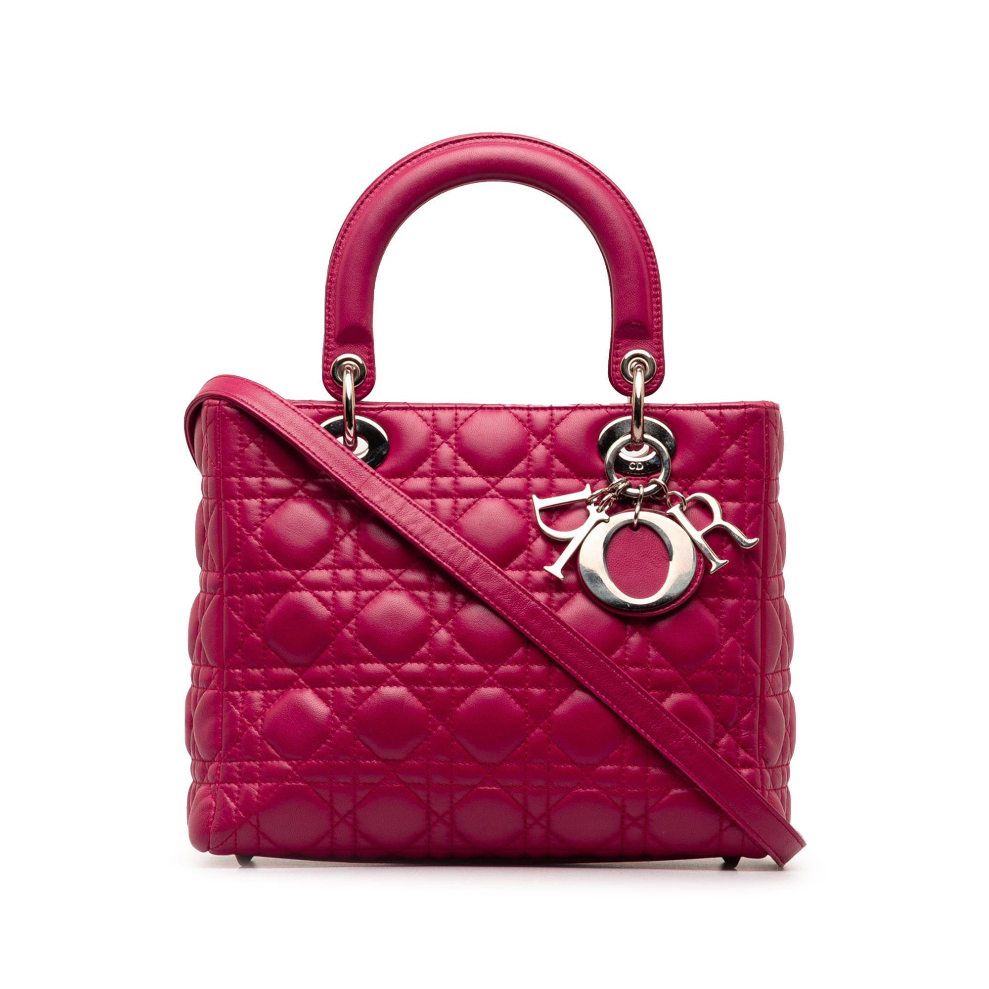 Medium Lambskin Cannage Lady Dior