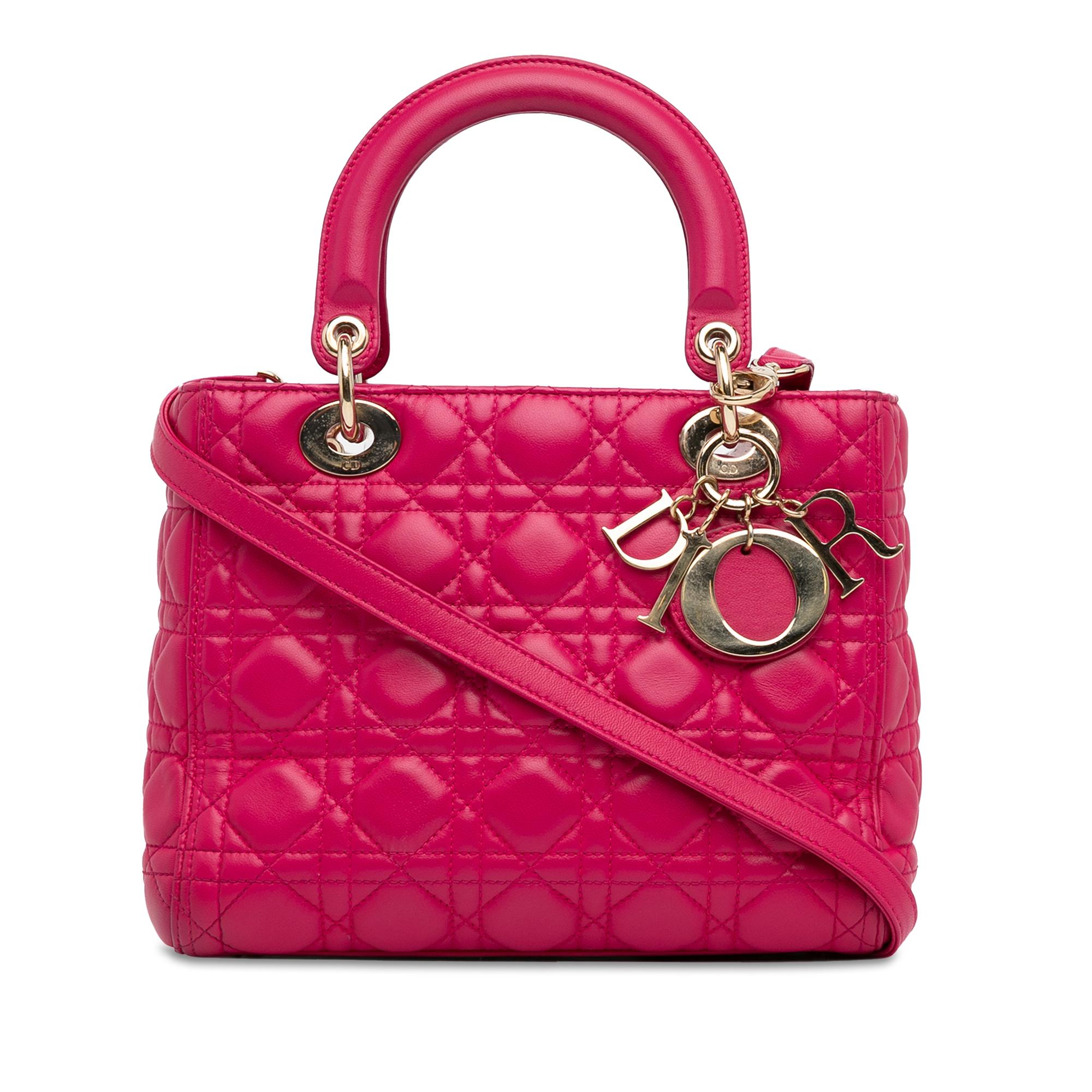 Medium Lambskin Cannage Lady Dior