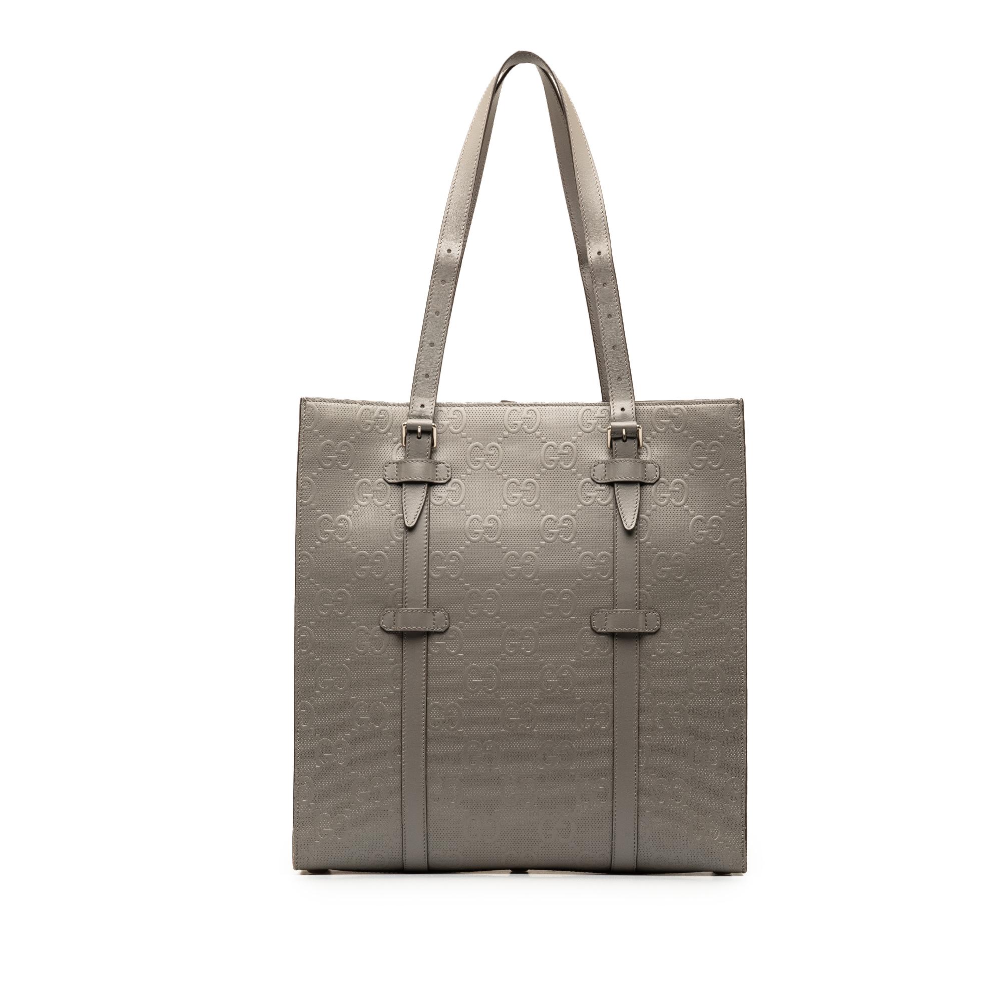 GG Embossed Leather Vertical Tote