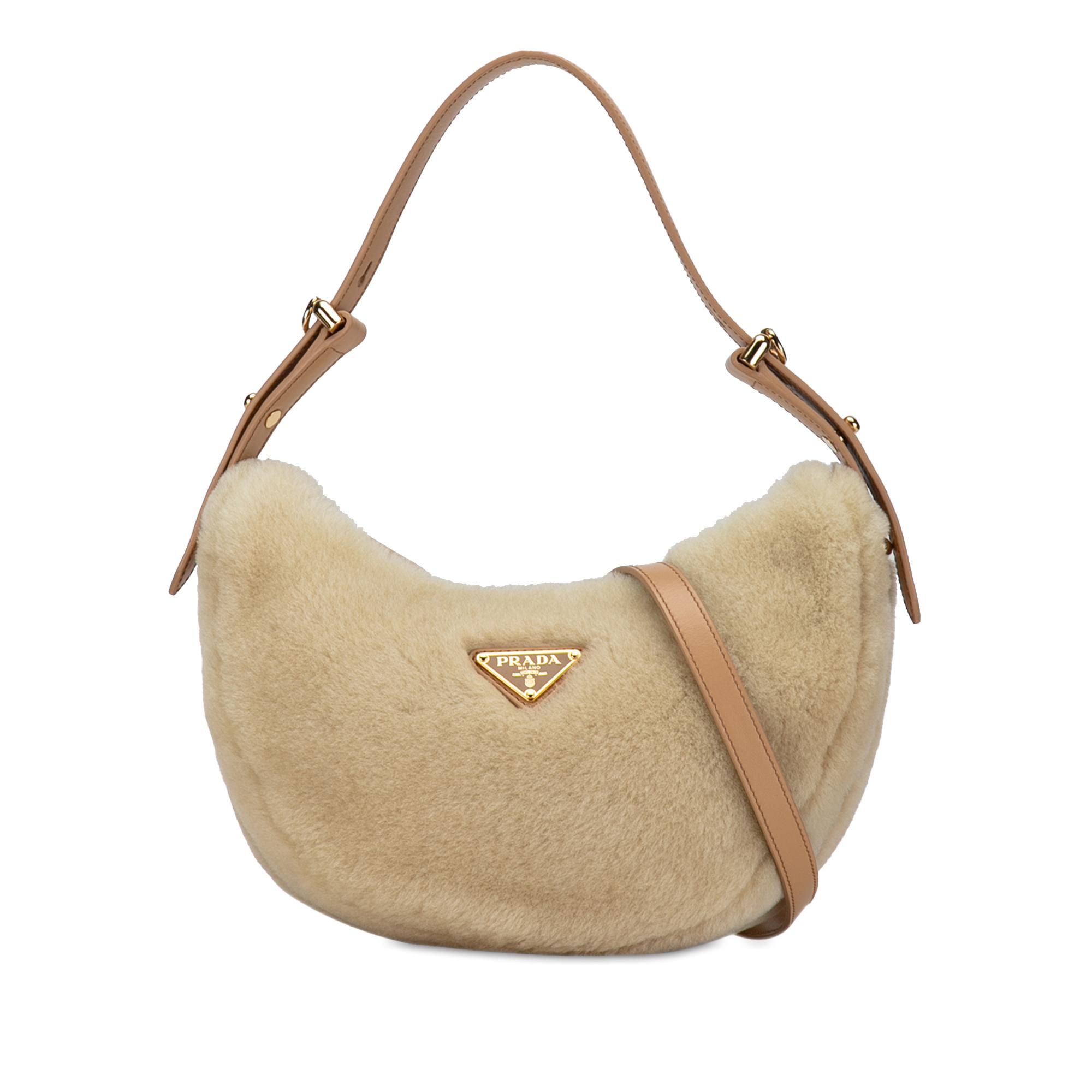 Shearling and Leather Arqué Satchel