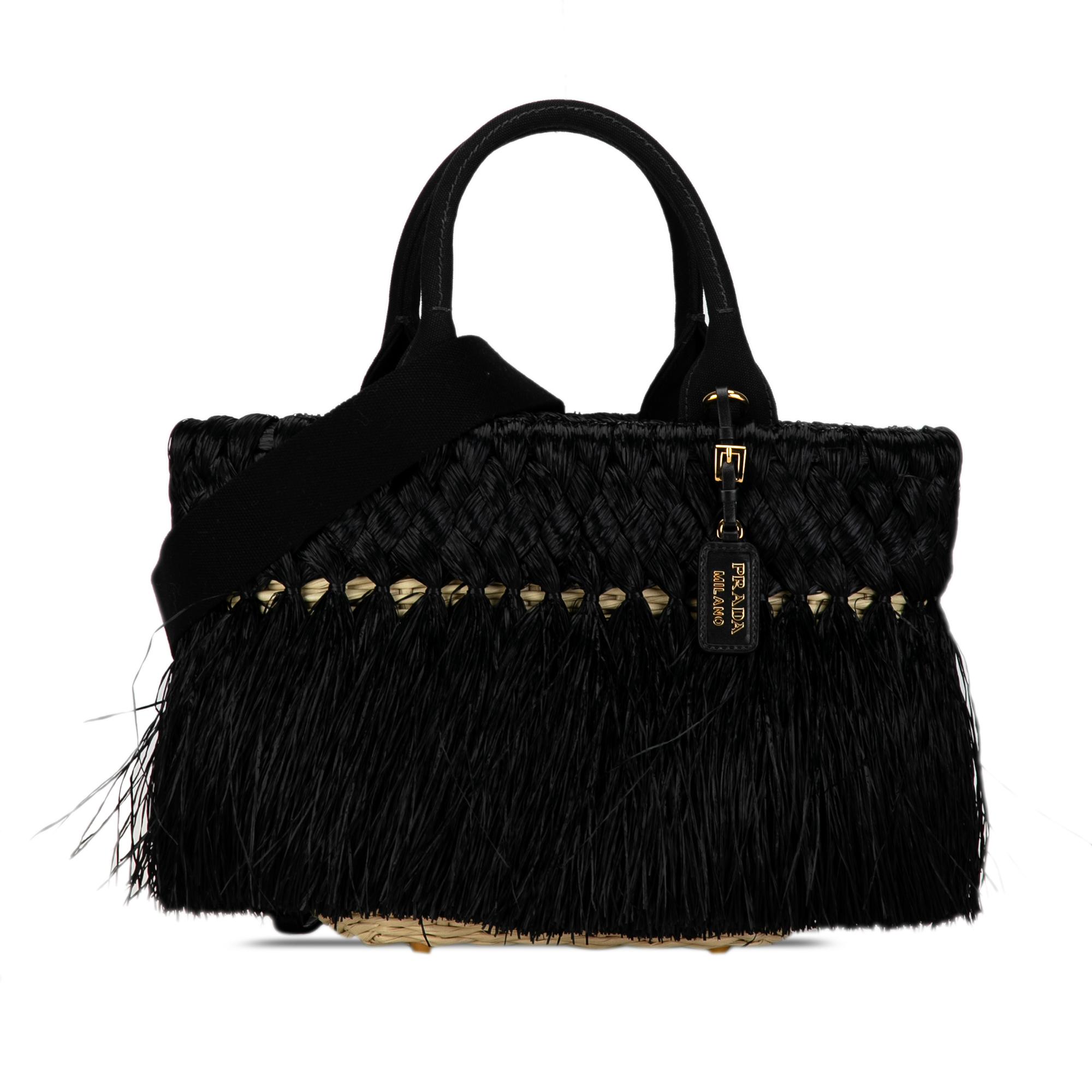 Fringed Raffia Satchel