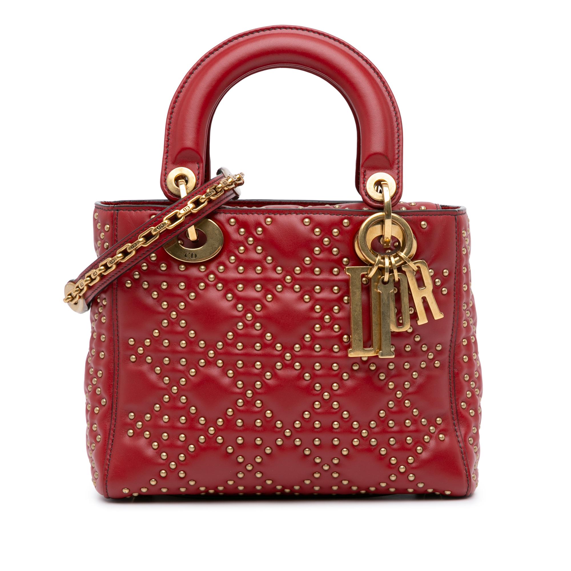 Small Lambskin Cannage Studded Supple Lady Dior