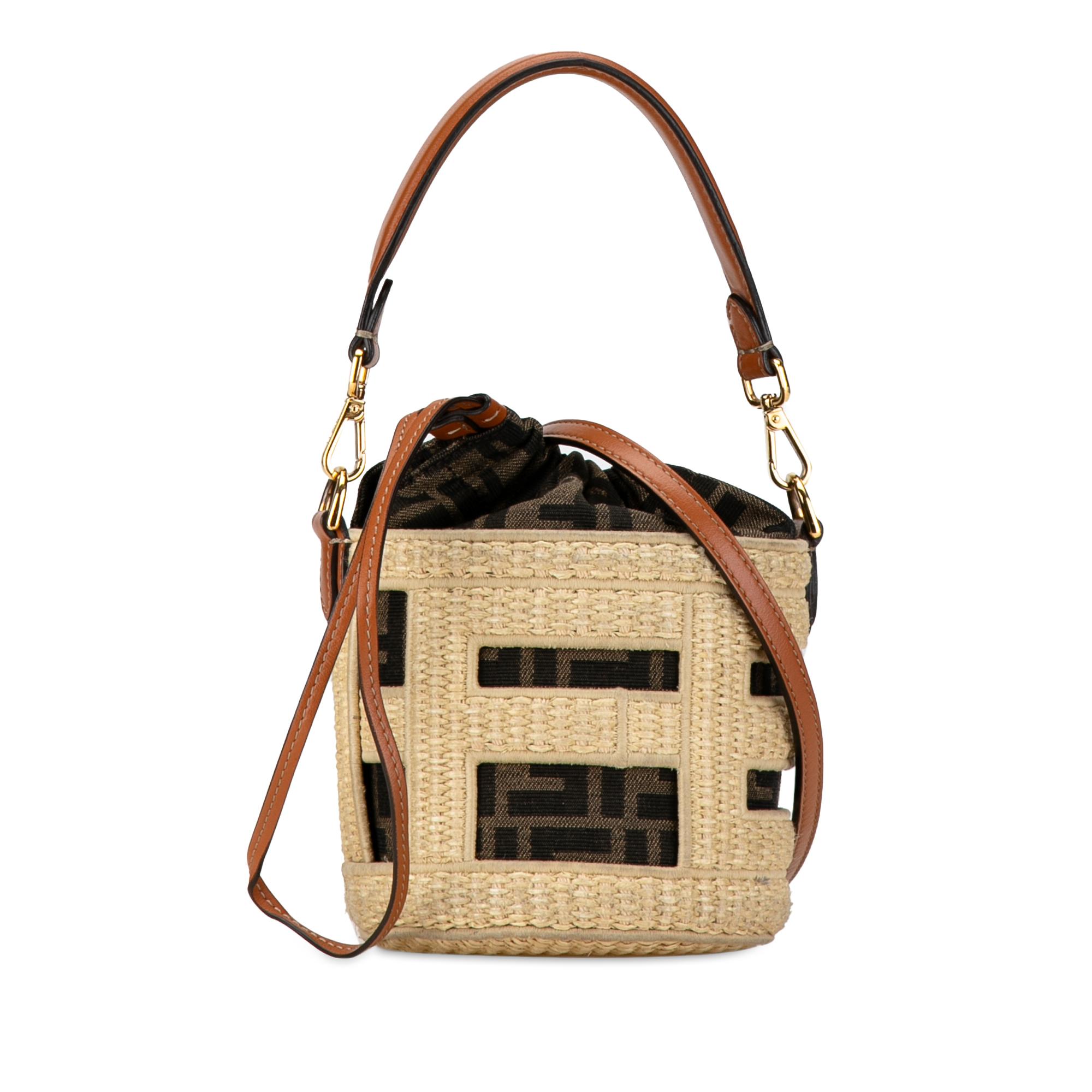 Mini Straw and Canvas Zucca Step Out Bag