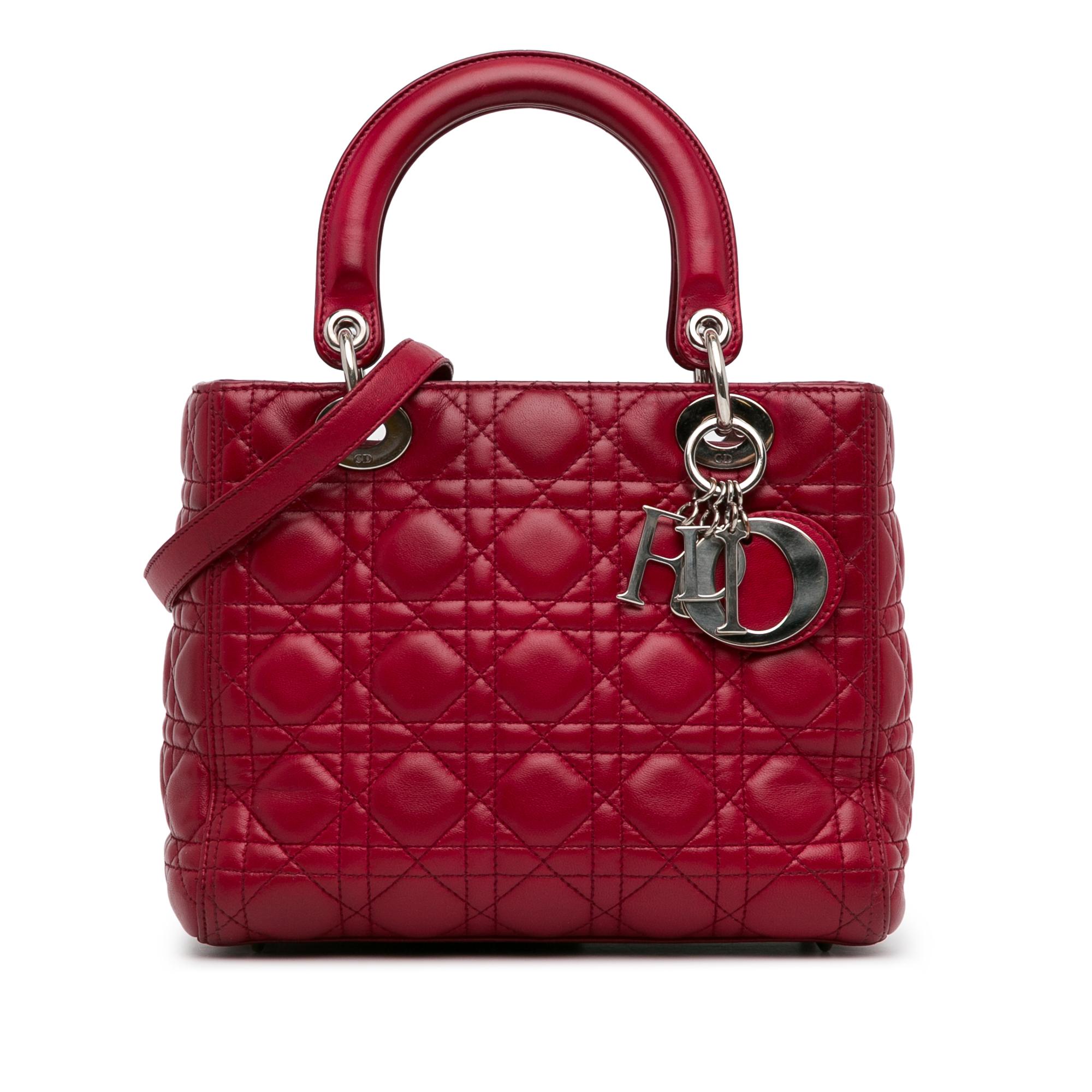 Medium Lambskin Cannage Lady Dior