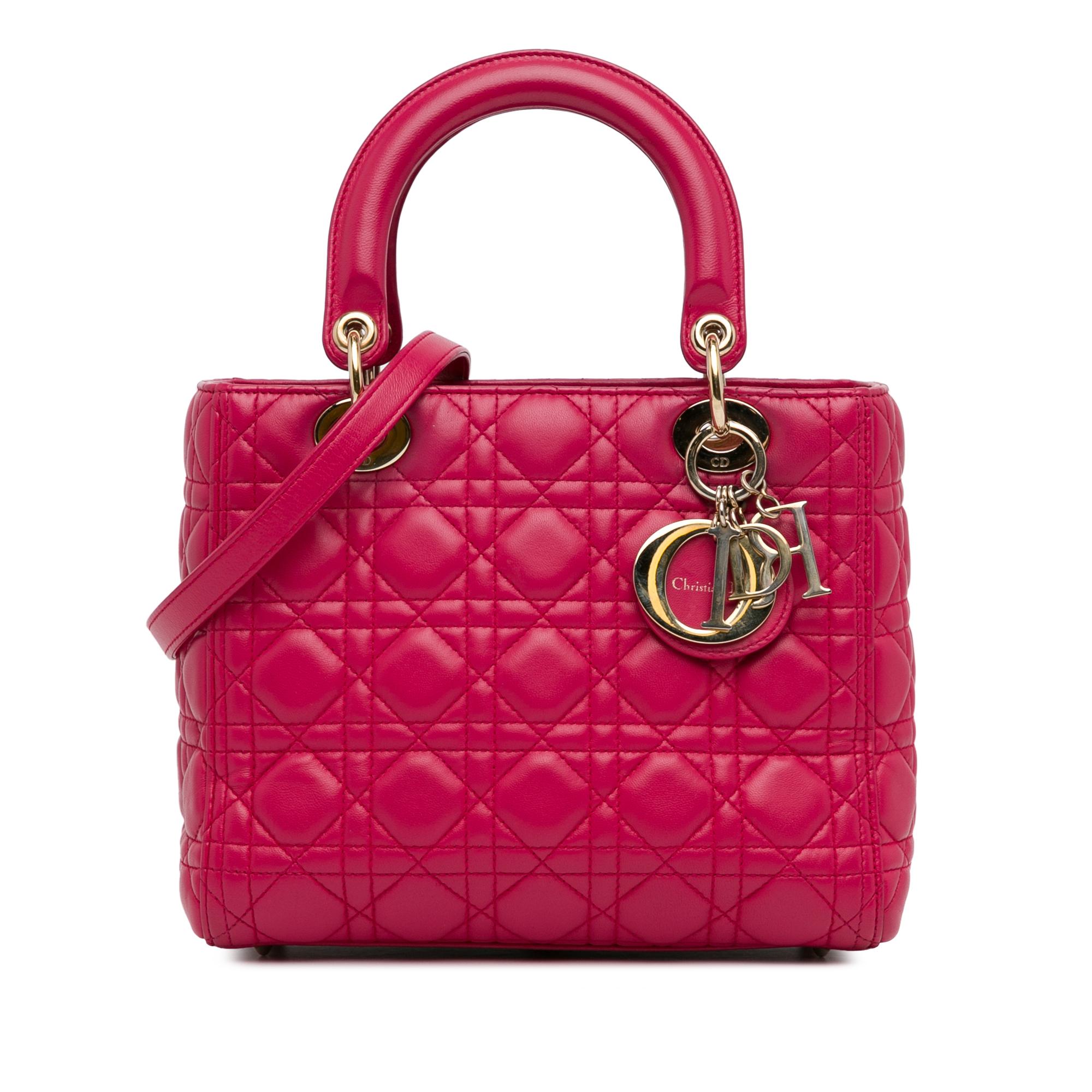 Medium Lambskin Cannage Lady Dior