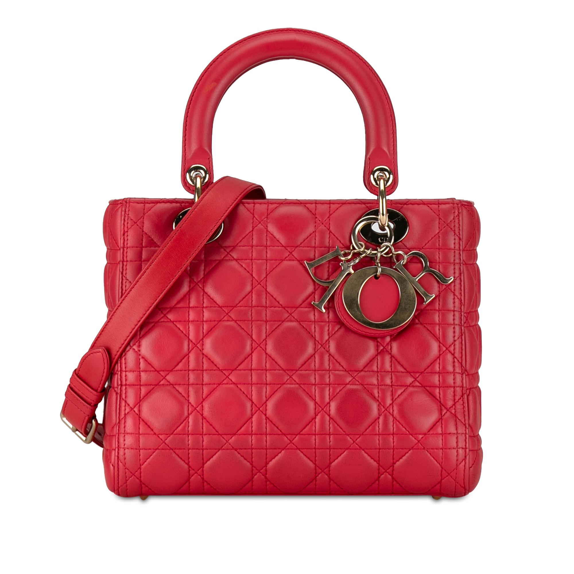 Medium Lambskin Cannage Lady Dior