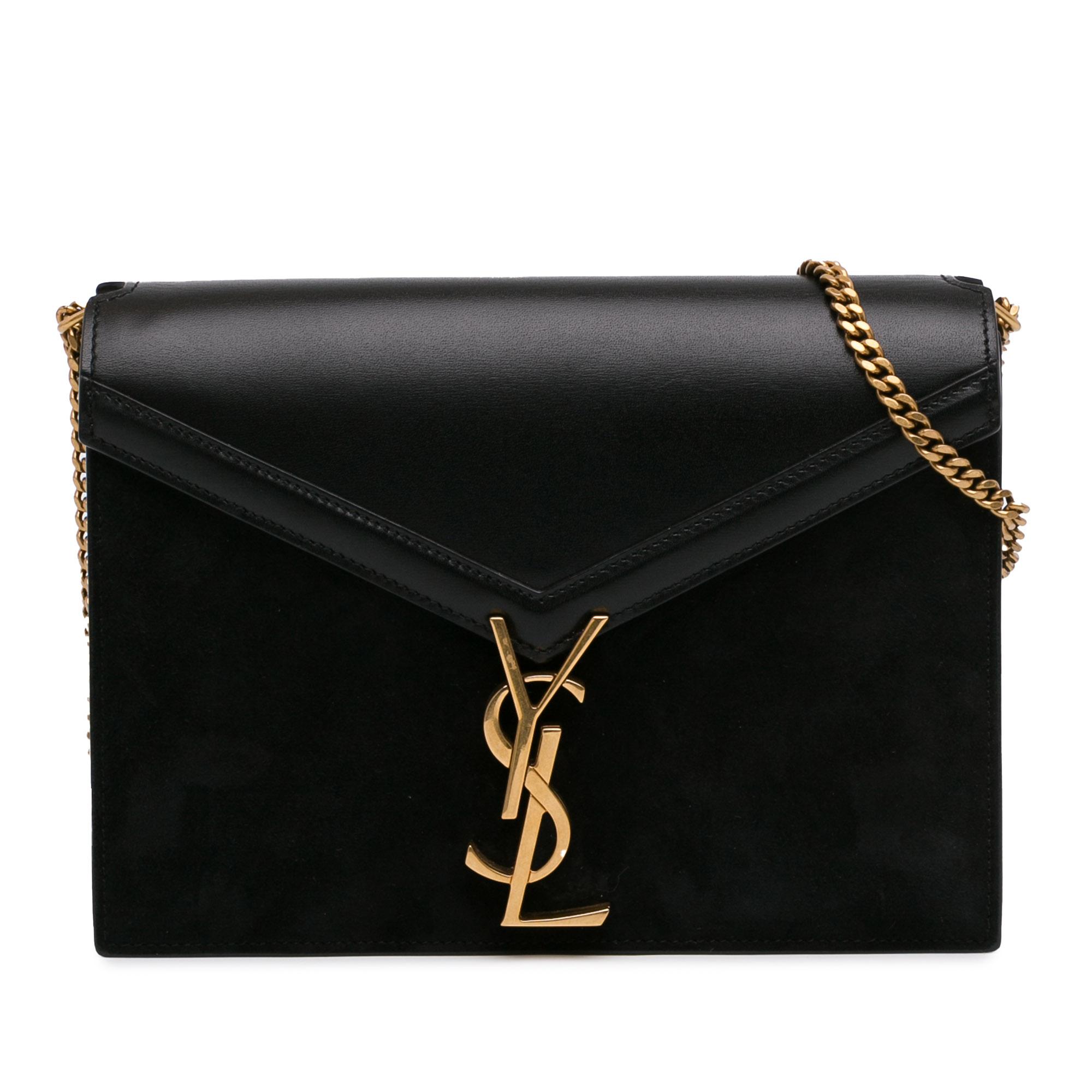 Suede and Calfskin Monogram Cassandra Clasp Bag