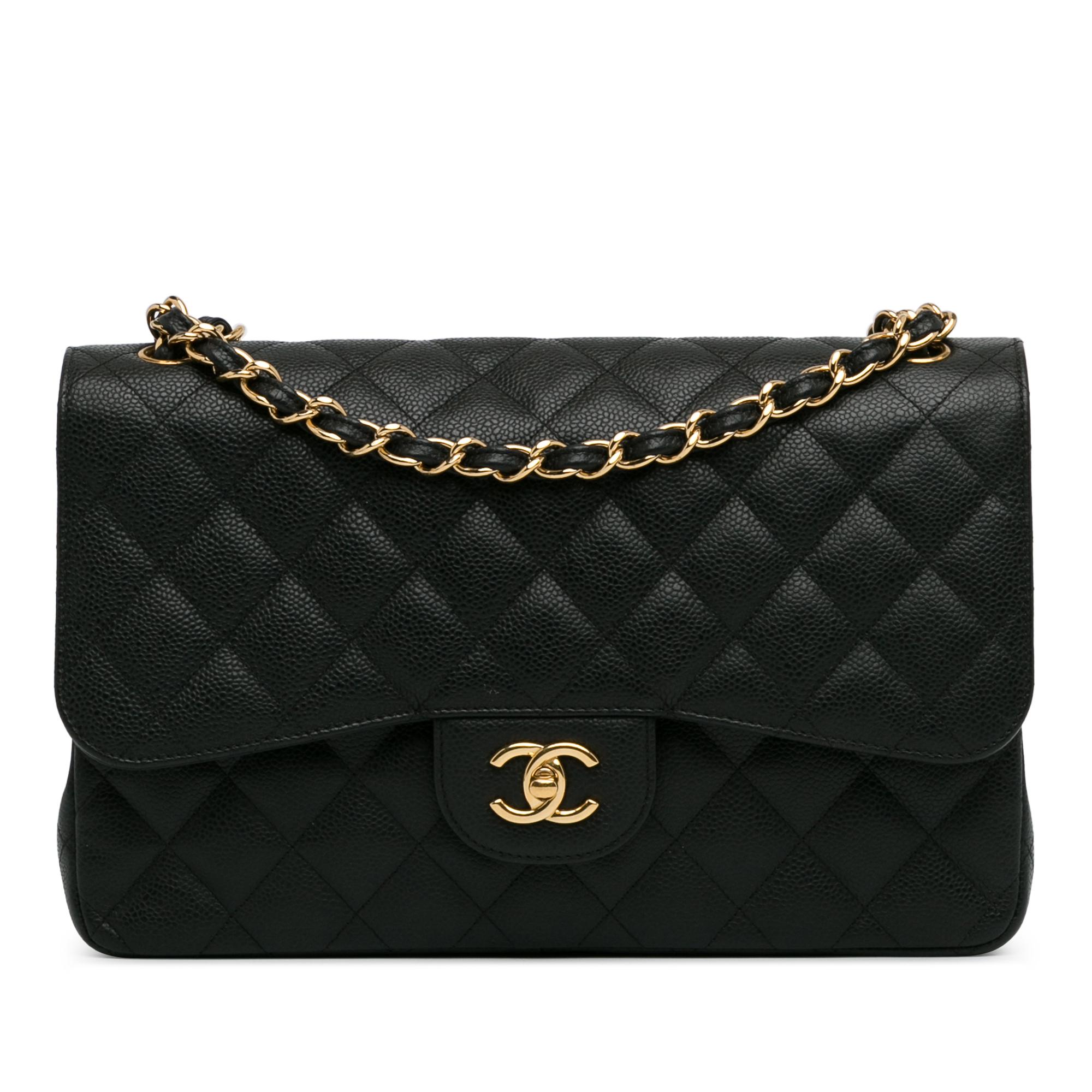 Jumbo Classic Caviar Double Flap