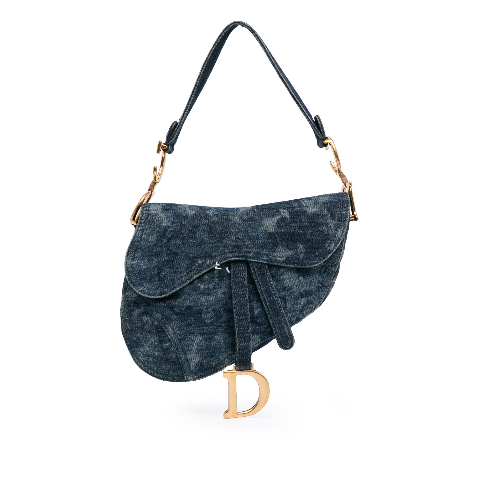 Medium Tie Dye Printed Denim Saddle Bag