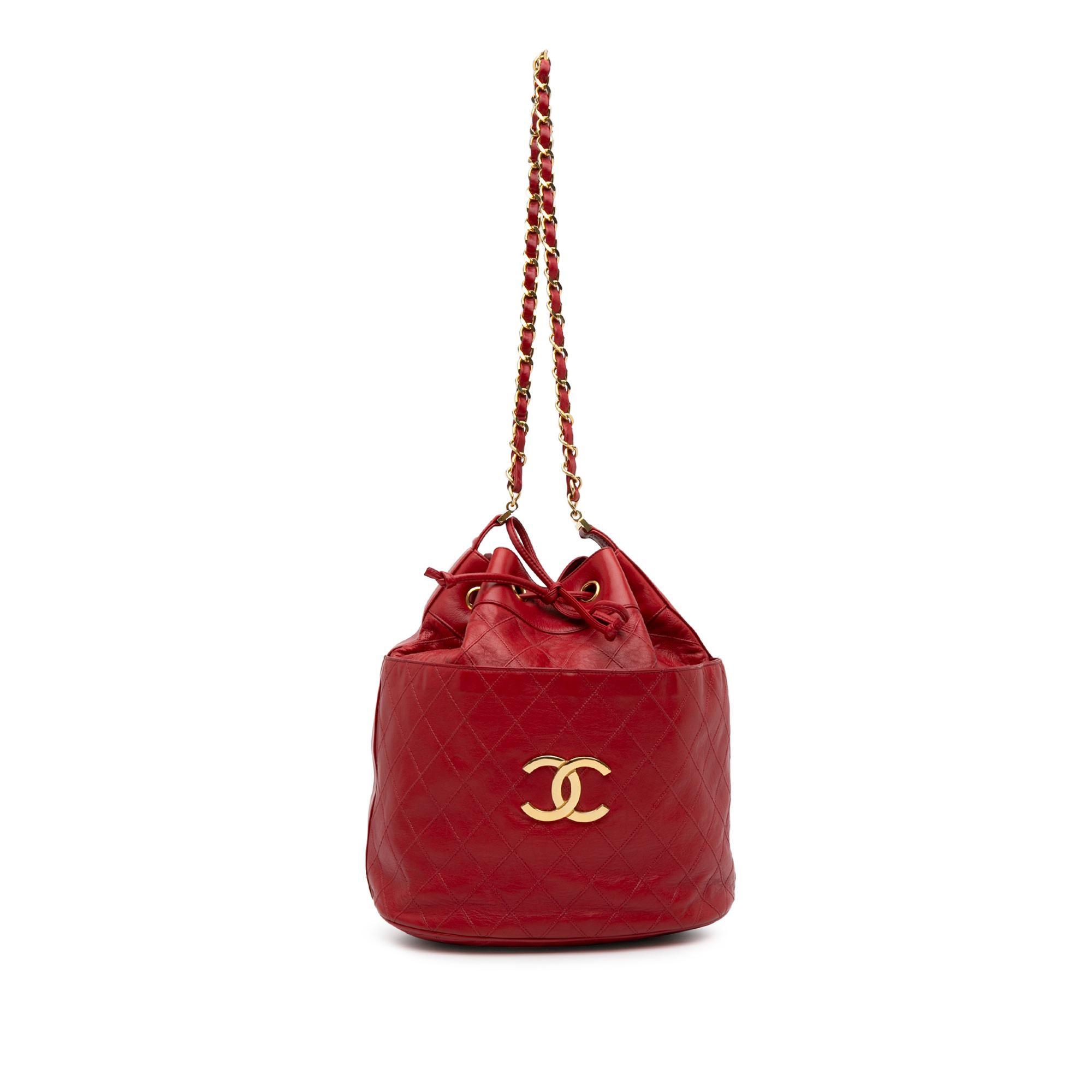 CC Quilted Lambskin Bucket Bag