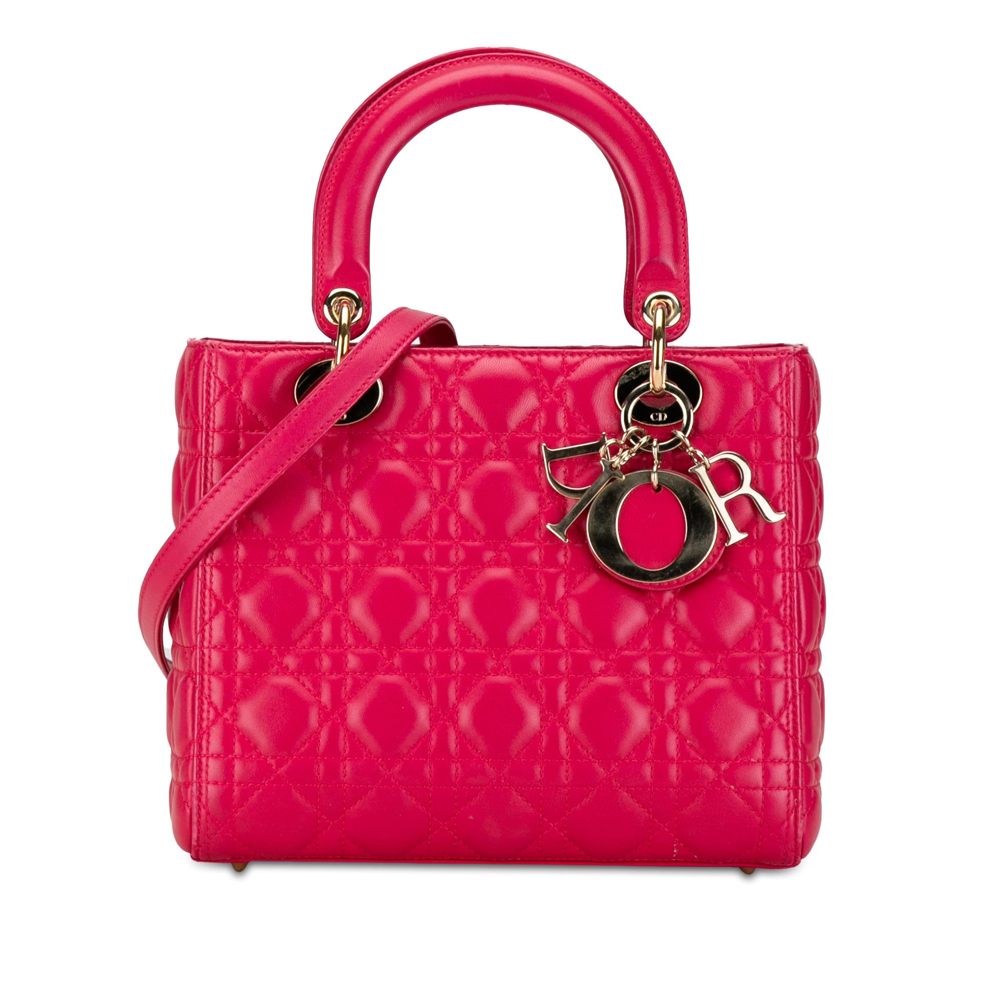 Medium Lambskin Cannage Lady Dior