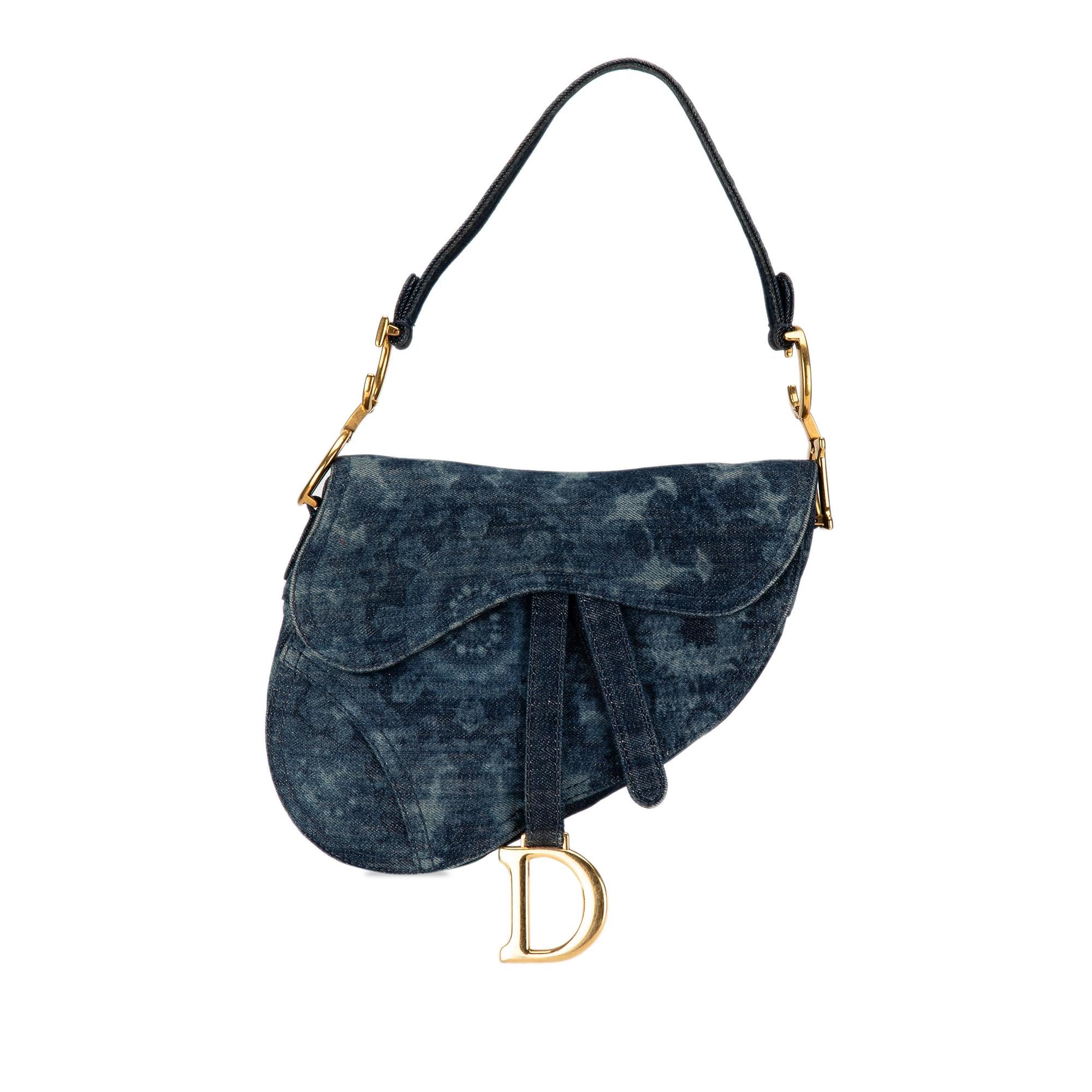 Medium Tie Dye Printed Denim Saddle Bag