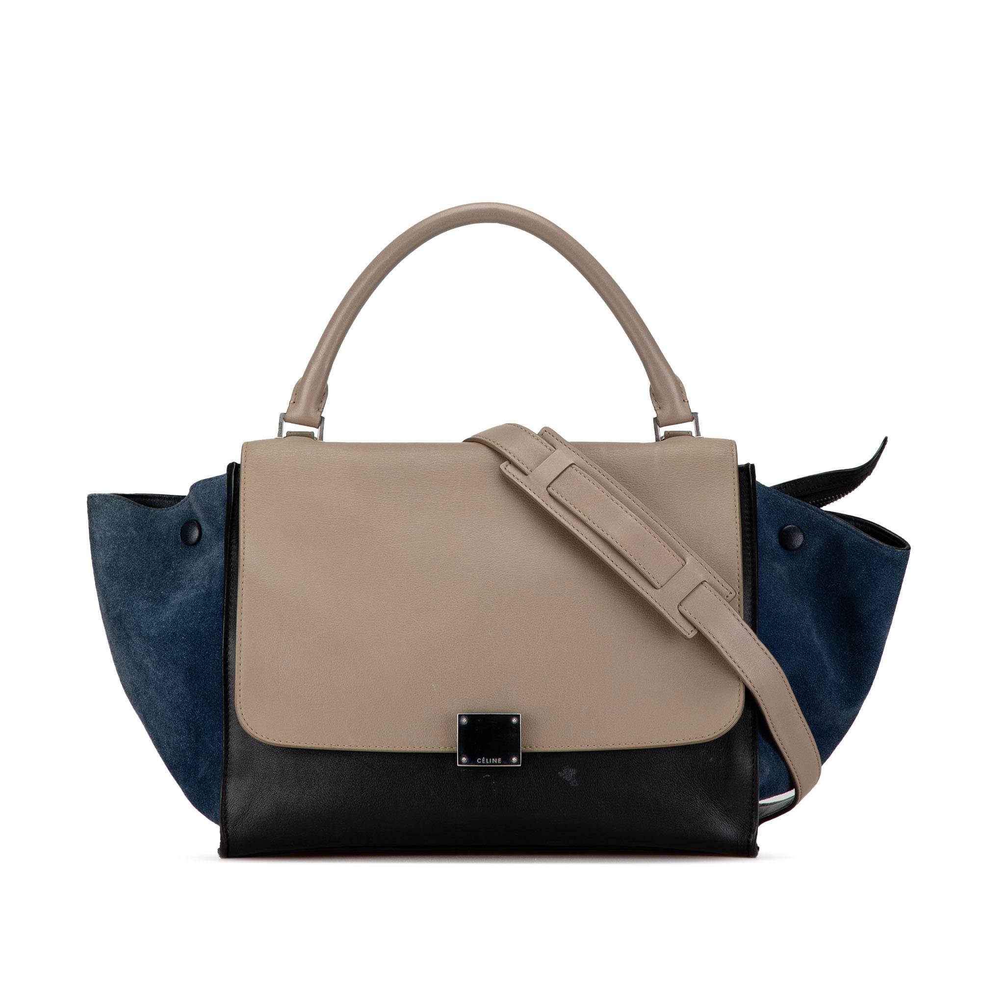 Large Tricolor Trapeze Satchel