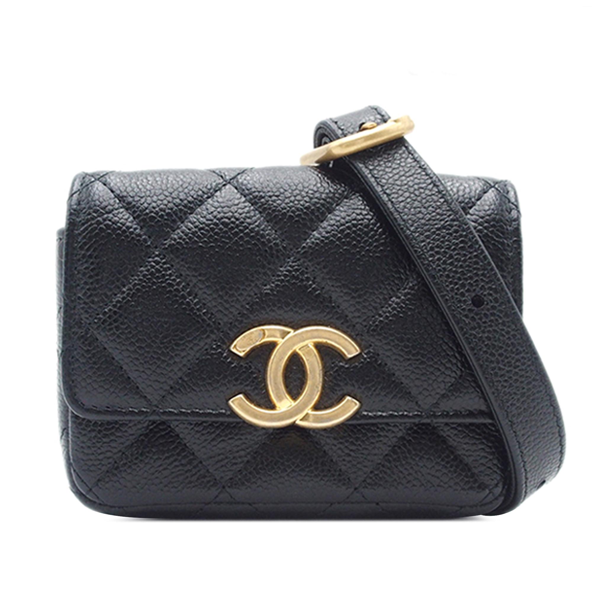 CC Quilted Caviar Leather Belt Bag