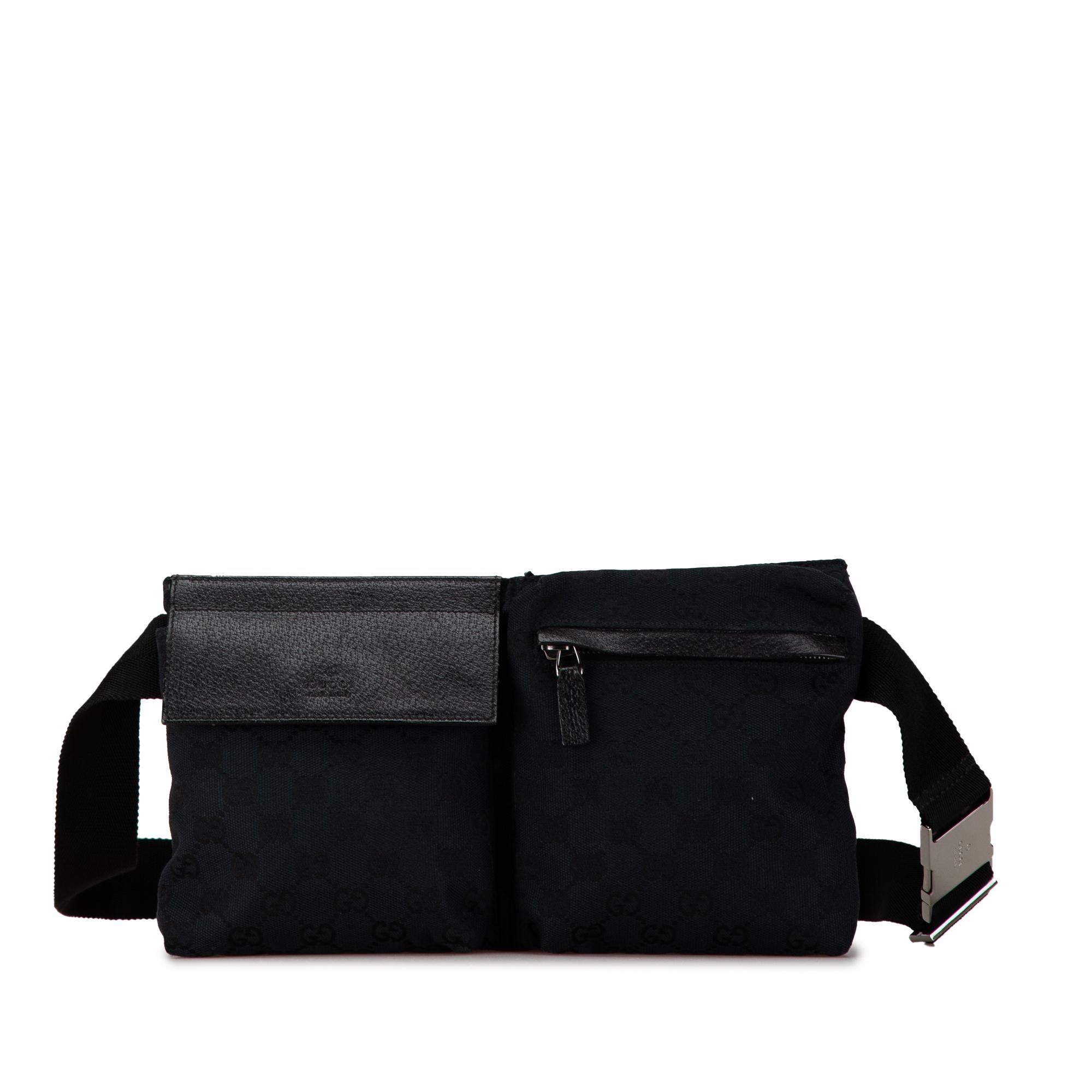 GG Canvas Double Pocket Belt Bag