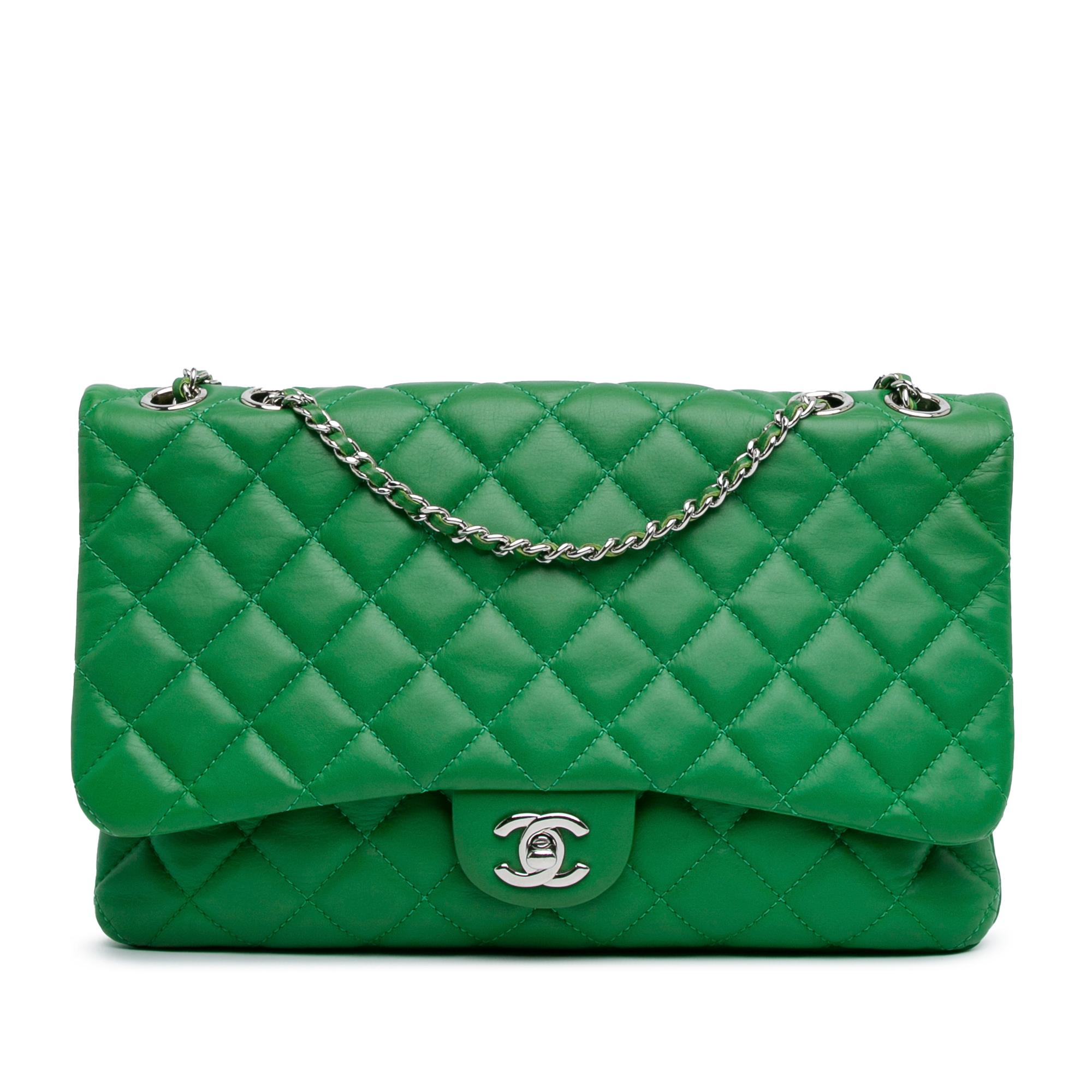 Quilted Lambskin Double Compartment Chain Flap