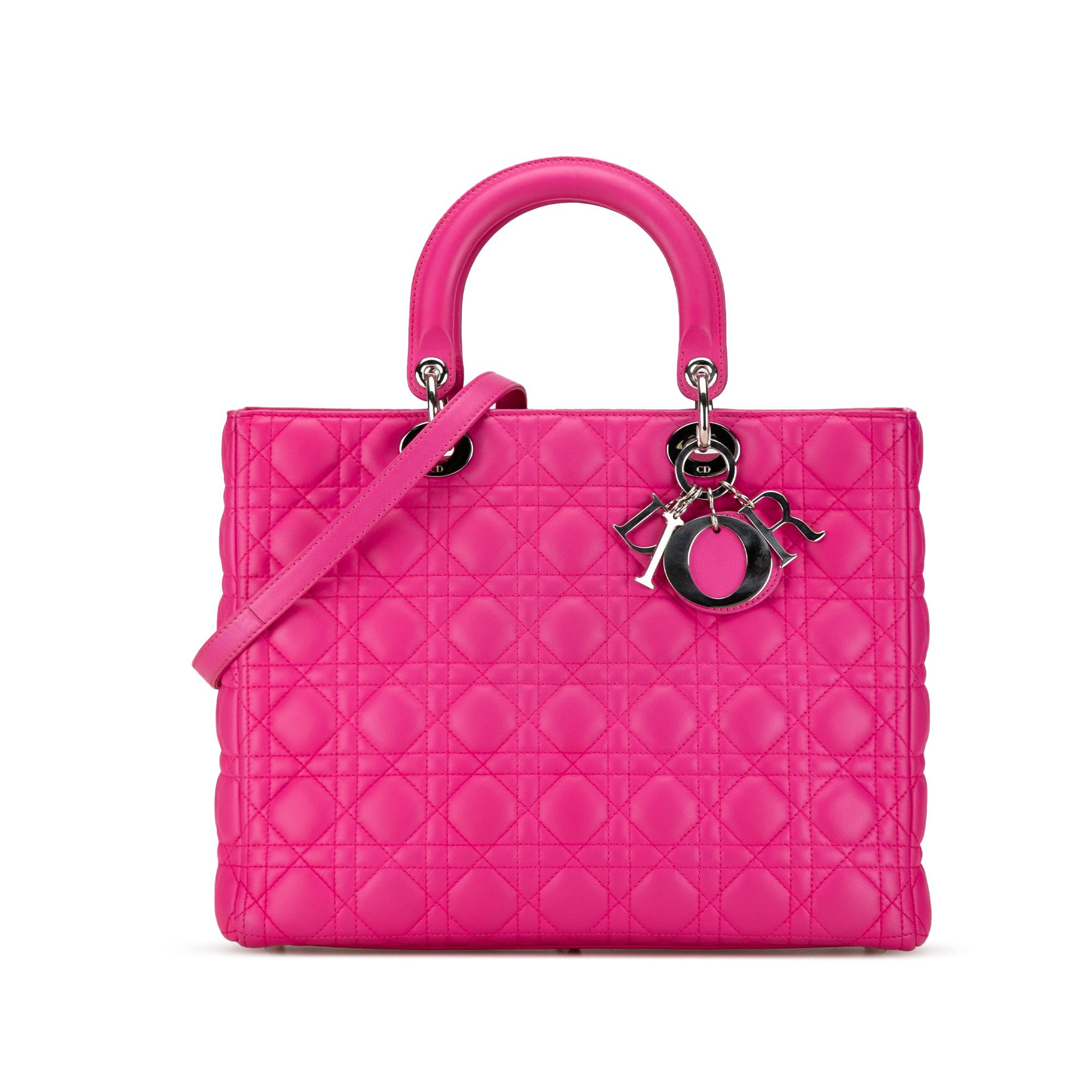 Large Lambskin Cannage Lady Dior