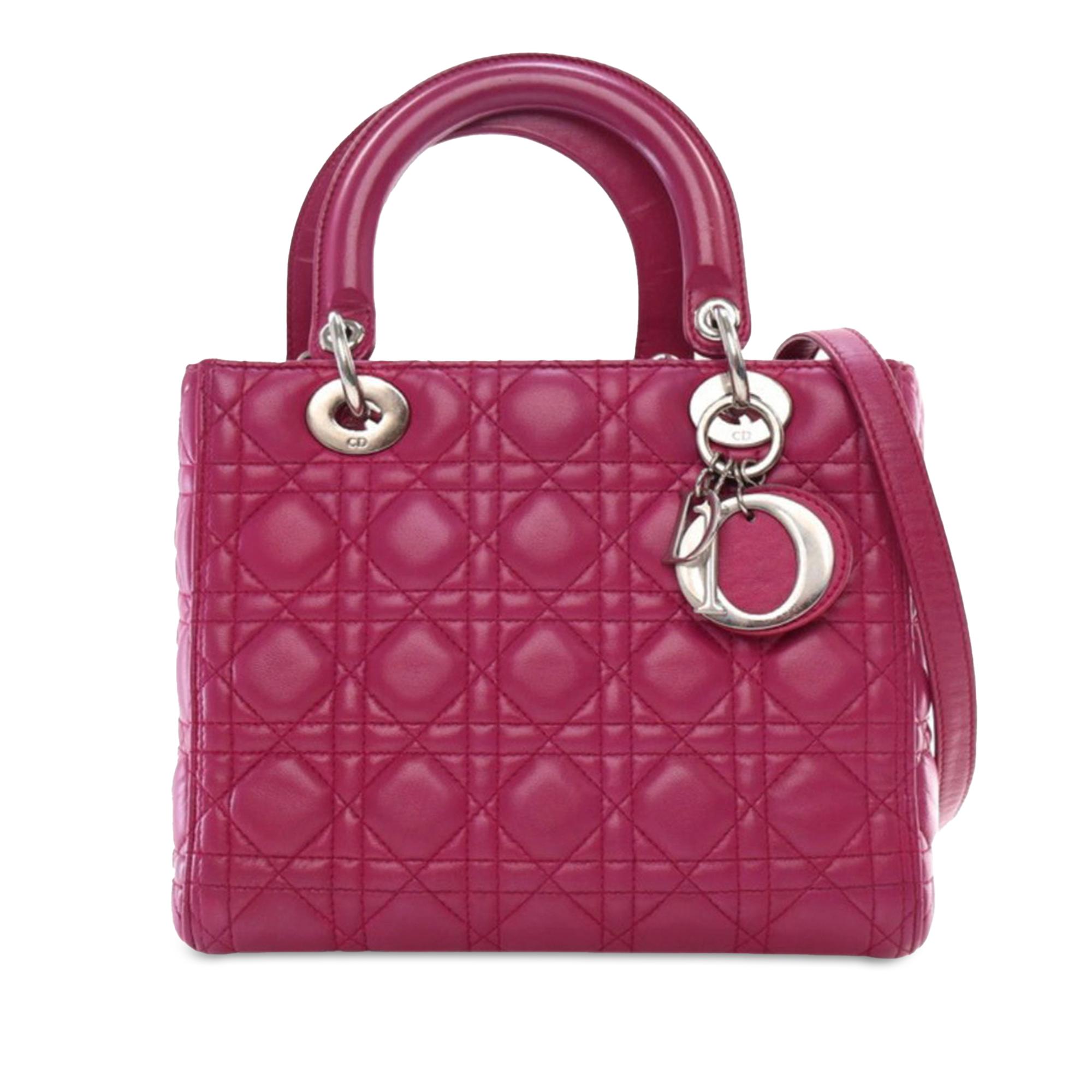 Medium Calfskin Cannage Lady Dior