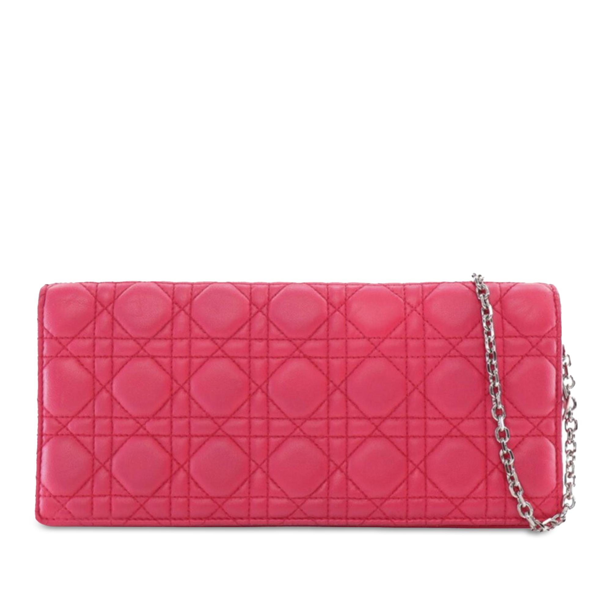 Lambskin Cannage Lady Dior Wallet On Chain