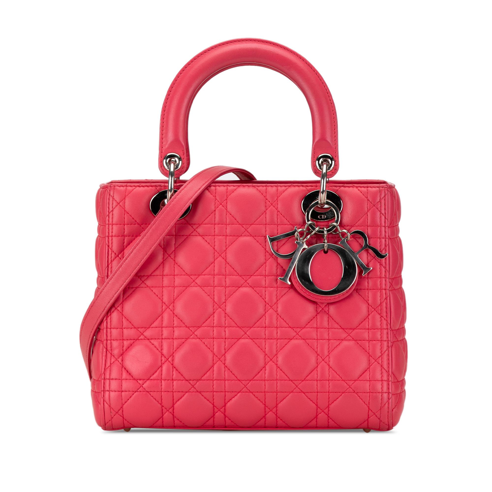 Medium Lambskin Cannage Lady Dior