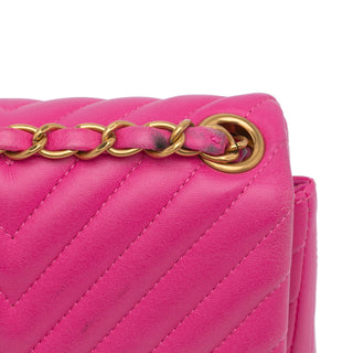 Mini Square Classic Chevron Lambskin Flap
