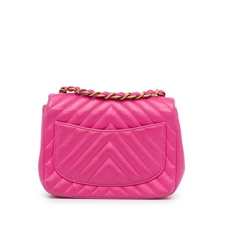 Mini Square Classic Chevron Lambskin Flap