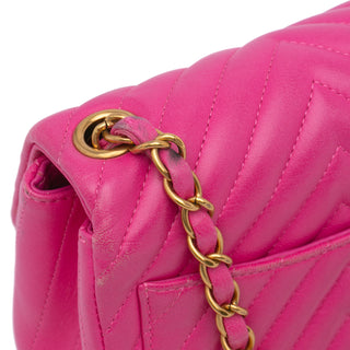 Mini Square Classic Chevron Lambskin Flap